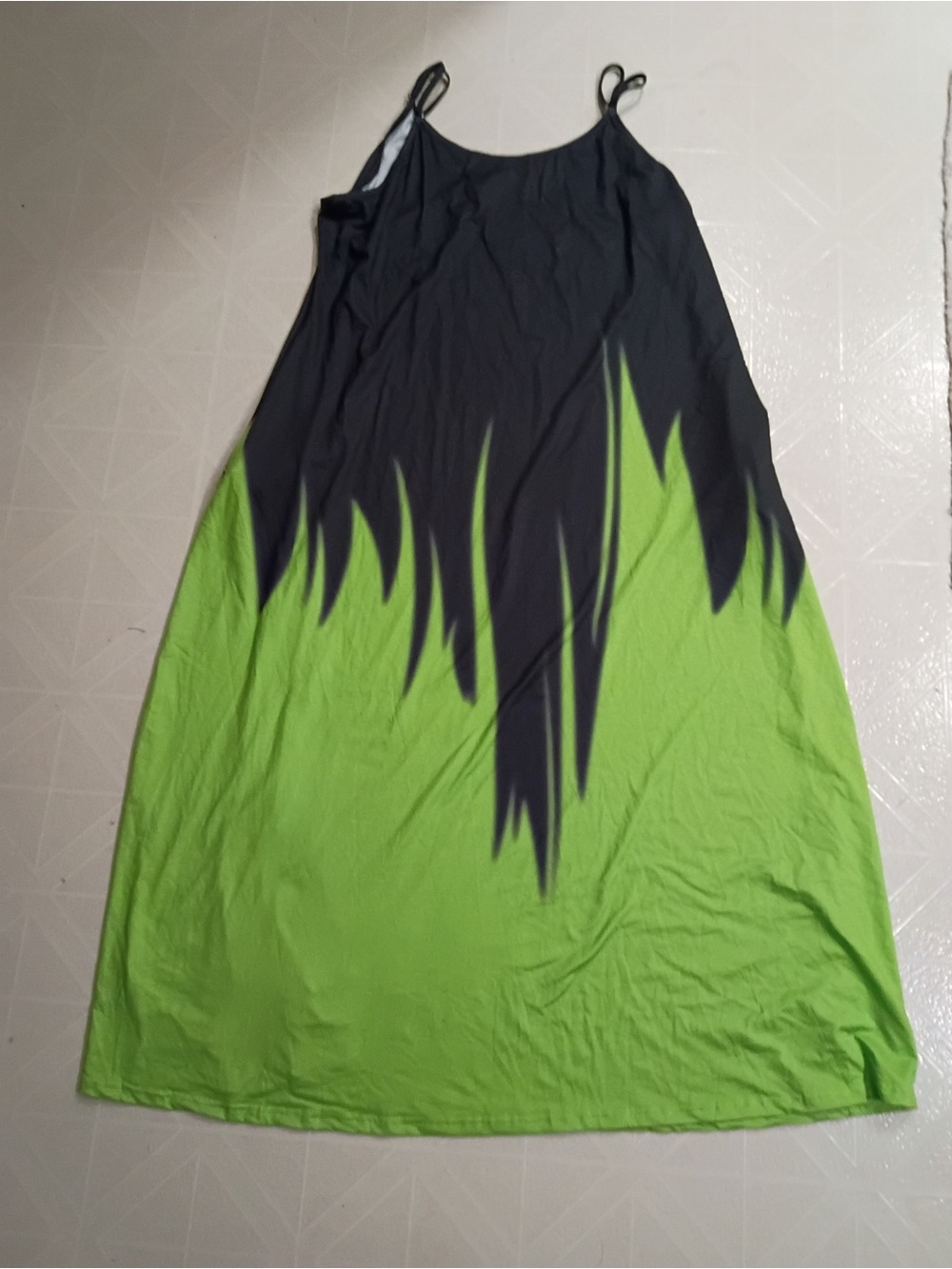 Women’s Plus size Colorblock Maxi dress Black and Lime Green
